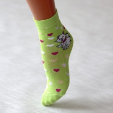 Детские носки с рисунком - кошка с сердечками K-L010